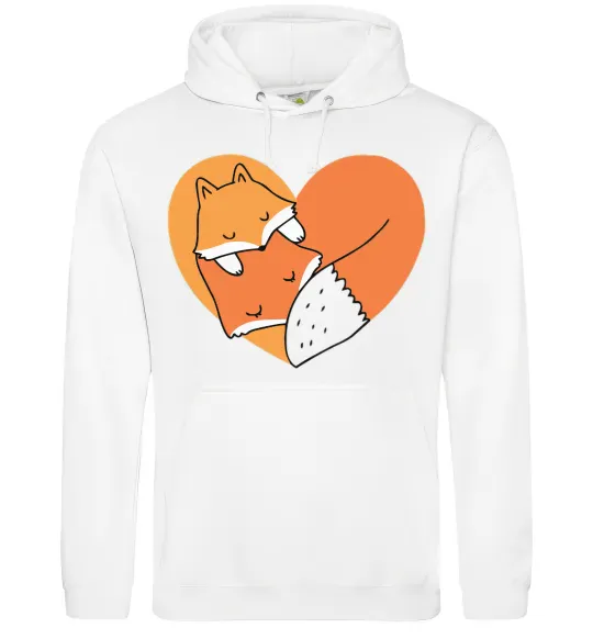 Чоловіча толстовка (худі) Лисички сердце Білий фото