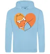 Чоловіча толстовка (худі) Лисички сердце Блакитний фото