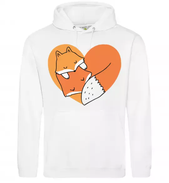 Жіноча толстовка (худі) Лисички сердце Білий фото