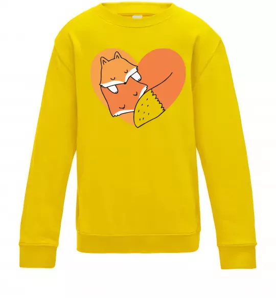 Дитячий світшот Лисички сердце Сонячно жовтий фото