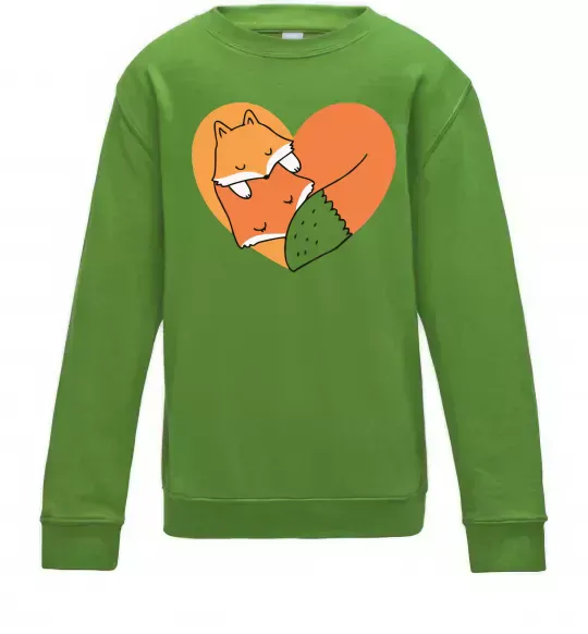 Дитячий світшот Лисички сердце Лаймовий фото