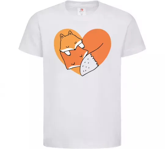Дитяча футболка Лисички сердце Білий фото