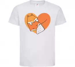 Детская футболка Лисички сердце Белый фото