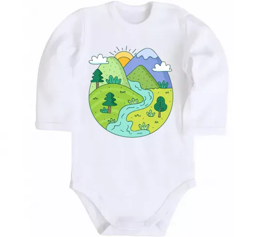 Детский боди Наша планета Белый фото