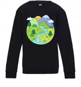 Детский Свитшот Наша планета Черный фото