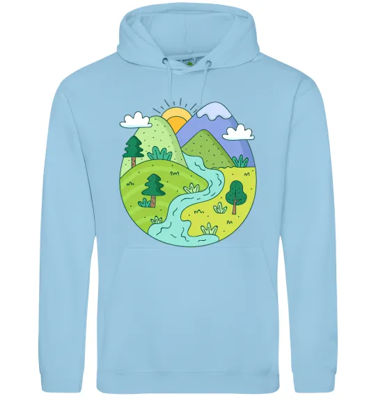 Чоловіча толстовка (худі) Наша планета Блакитний фото