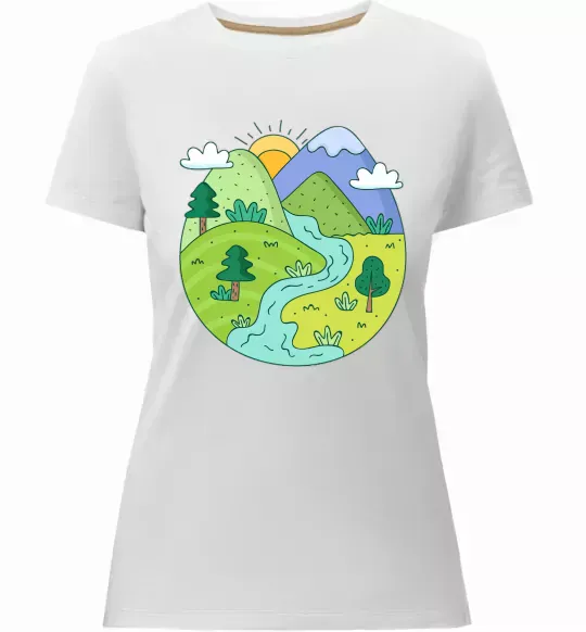 Жіноча преміум футболка Наша планета Білий фото