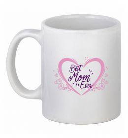 Чашка керамічна Best mom ever flower heart