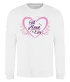 Свитшот Best mom ever flower heart Белый фото