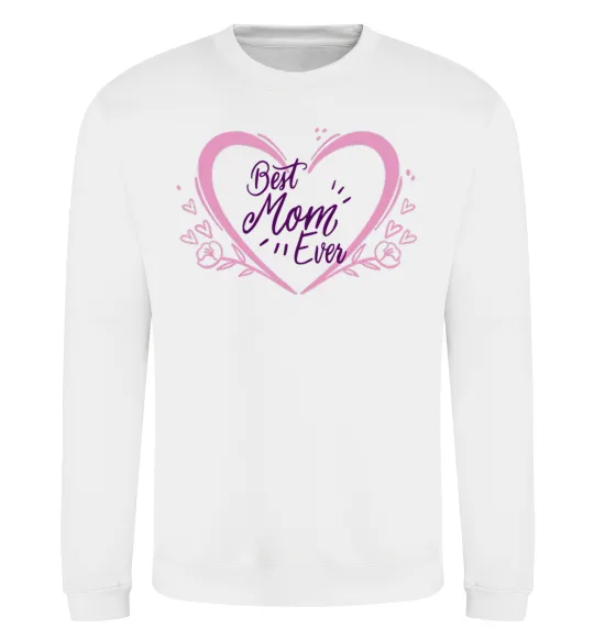 Світшот Best mom ever flower heart Білий фото