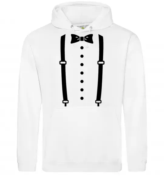 Мужская толстовка (худи) Метелик та підтяжки Белый фото