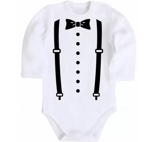 Детский боди Метелик та підтяжки Белый фото