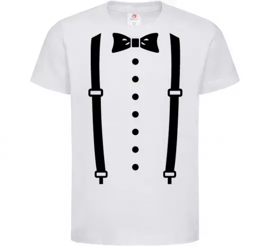 Дитяча футболка Метелик та підтяжки Білий фото