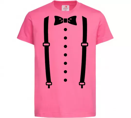 Дитяча футболка Метелик та підтяжки Яскраво-рожевий фото