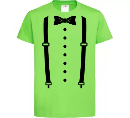 Дитяча футболка Метелик та підтяжки Лаймовий фото