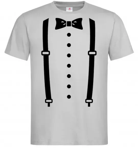 Чоловіча футболка Метелик та підтяжки Сірий фото