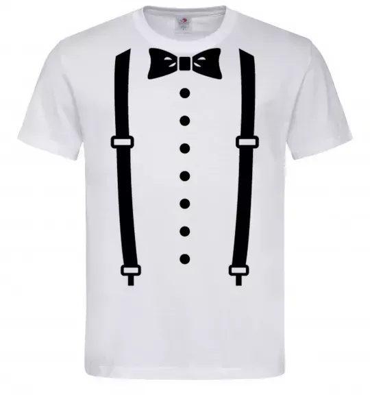 Чоловіча футболка Метелик та підтяжки Білий фото