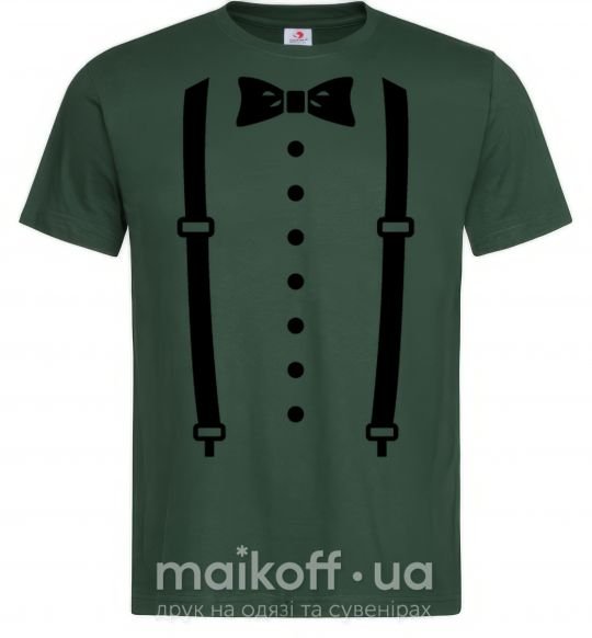 Мужская футболка Бабочка и подтяжки Темно-зеленый фото