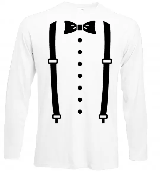 Лонгслів Метелик та підтяжки Білий фото