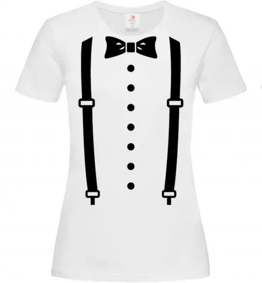 Жіноча футболка Метелик та підтяжки Білий фото