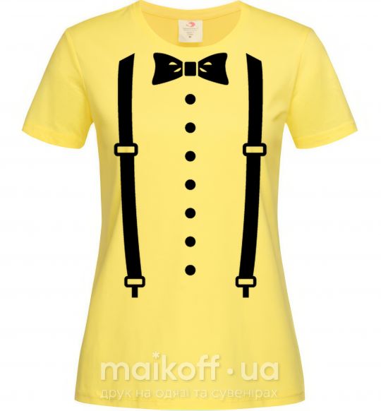 Женская футболка Бабочка и подтяжки Лимонный фото