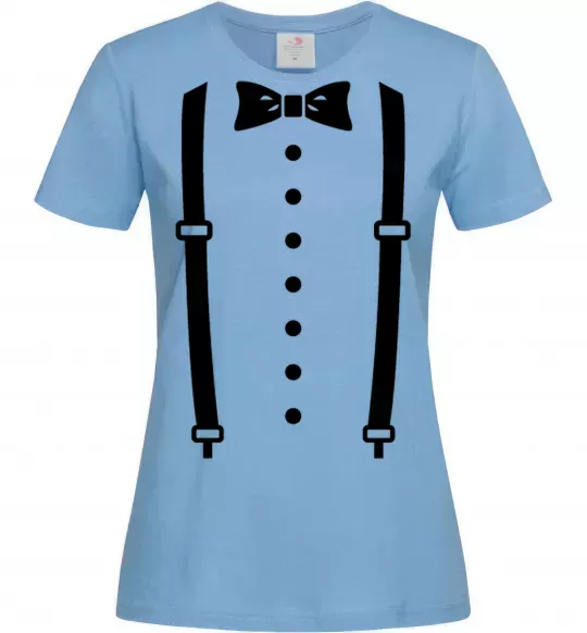 Жіноча футболка Метелик та підтяжки Блакитний фото