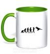 Чашка с цветной ручкой Эволюция тхэквондо Зеленый фото