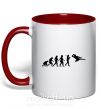 Чашка с цветной ручкой Эволюция тхэквондо Красный фото