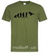 Мужская футболка Эволюция тхэквондо Оливковый фото