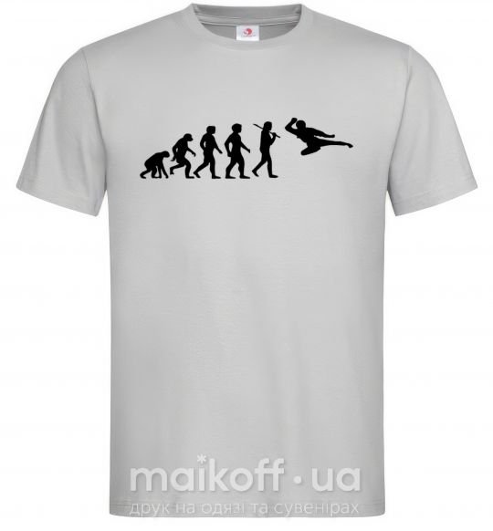 Чоловіча футболка Эволюция тхэквондо Сірий фото