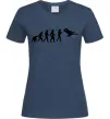 Женская футболка Еволюція тхеквондо Темно-синий фото