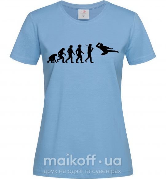 Женская футболка Эволюция тхэквондо Голубой фото