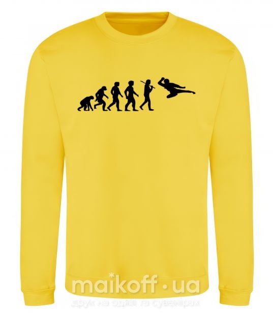 Світшот Эволюция тхэквондо Сонячно жовтий фото