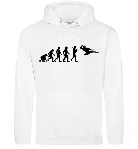 Мужская толстовка (худи) Еволюція тхеквондо Белый фото