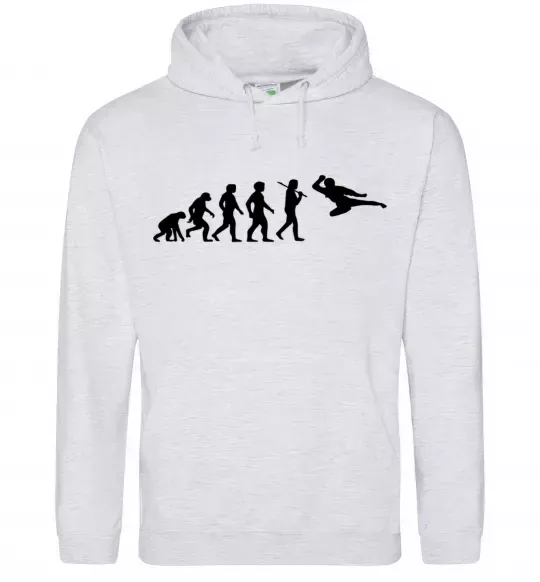 Мужская толстовка (худи) Еволюція тхеквондо Серый меланж фото