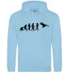 Чоловіча толстовка (худі) Еволюція тхеквондо Блакитний фото