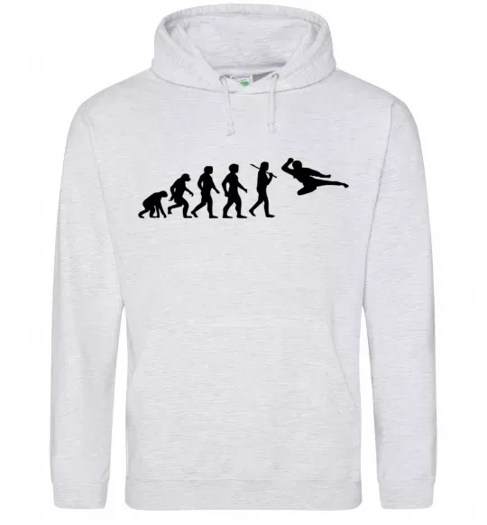 Женская толстовка (худи) Еволюція тхеквондо Серый меланж фото