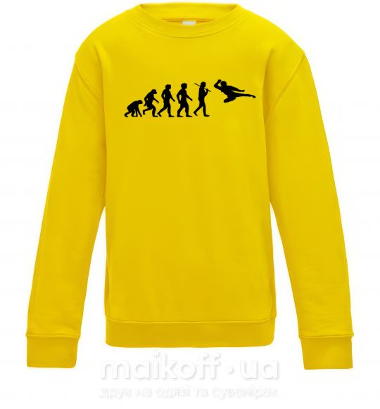 Детский Свитшот Эволюция тхэквондо Солнечно желтый фото