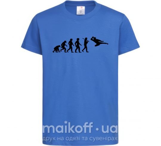 Дитяча футболка Эволюция тхэквондо Яскраво-синій фото