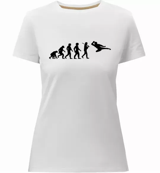 Женская премиум футболка Еволюція тхеквондо Белый фото