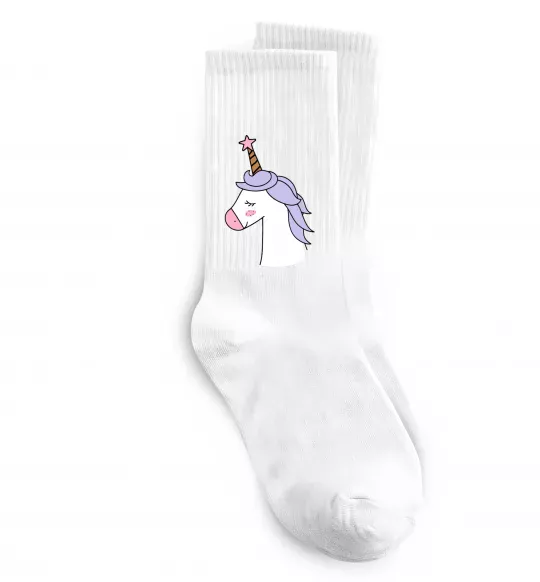 Носки Одноріг з зіркою Белый фото