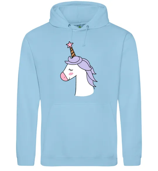 Мужская толстовка (худи) Одноріг з зіркою Голубой фото