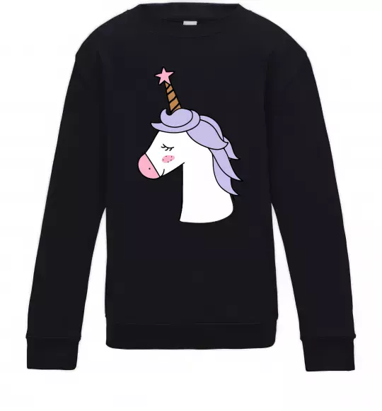 Детский Свитшот Одноріг з зіркою Черный фото