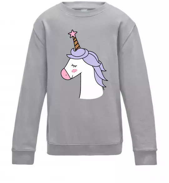 Детский Свитшот Одноріг з зіркою Серый меланж фото