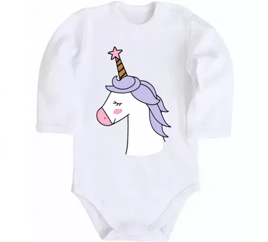 Детский боди Одноріг з зіркою Белый фото