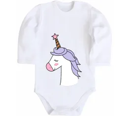 Детский боди Green unicorn Белый фото