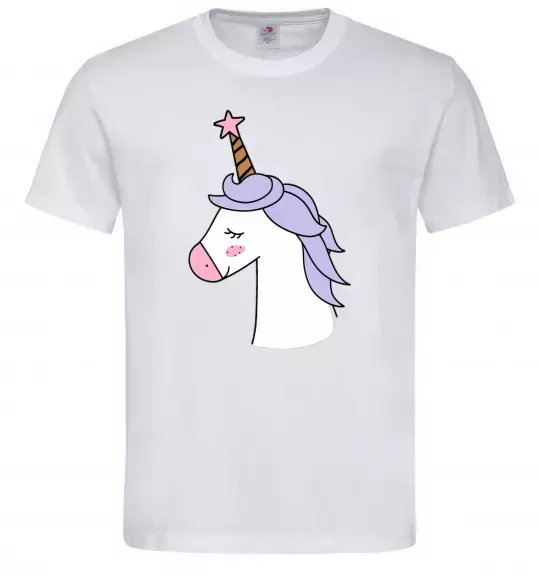 Мужская футболка Одноріг з зіркою Белый фото