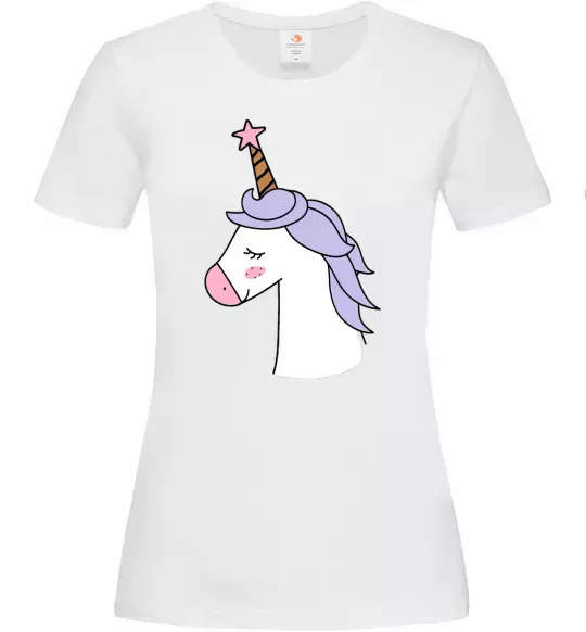 Жіноча футболка Одноріг з зіркою Білий фото