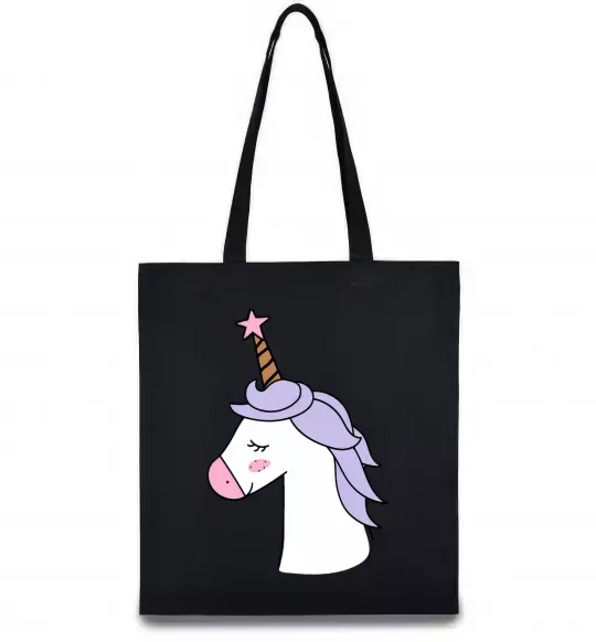 Эко-сумка Одноріг з зіркою Черный фото