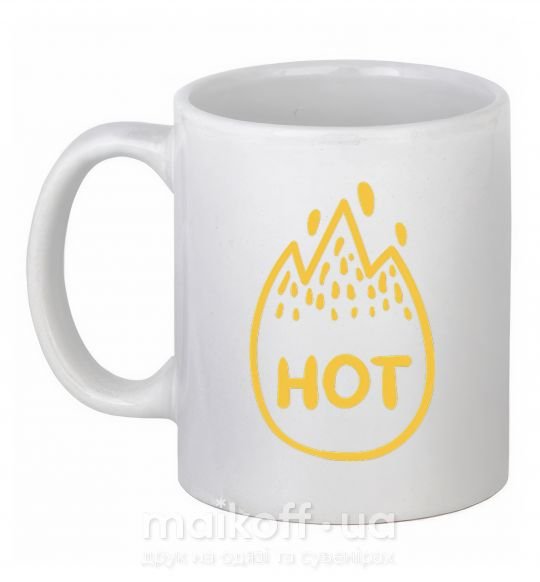 Чашка керамическая Hot Белый фото